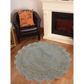 Glitzy Rugs 5 x 5 ft. Hand Woven Jute Eco-Friendly Solid Round Area RugWhite UBSJ00074W0031B5